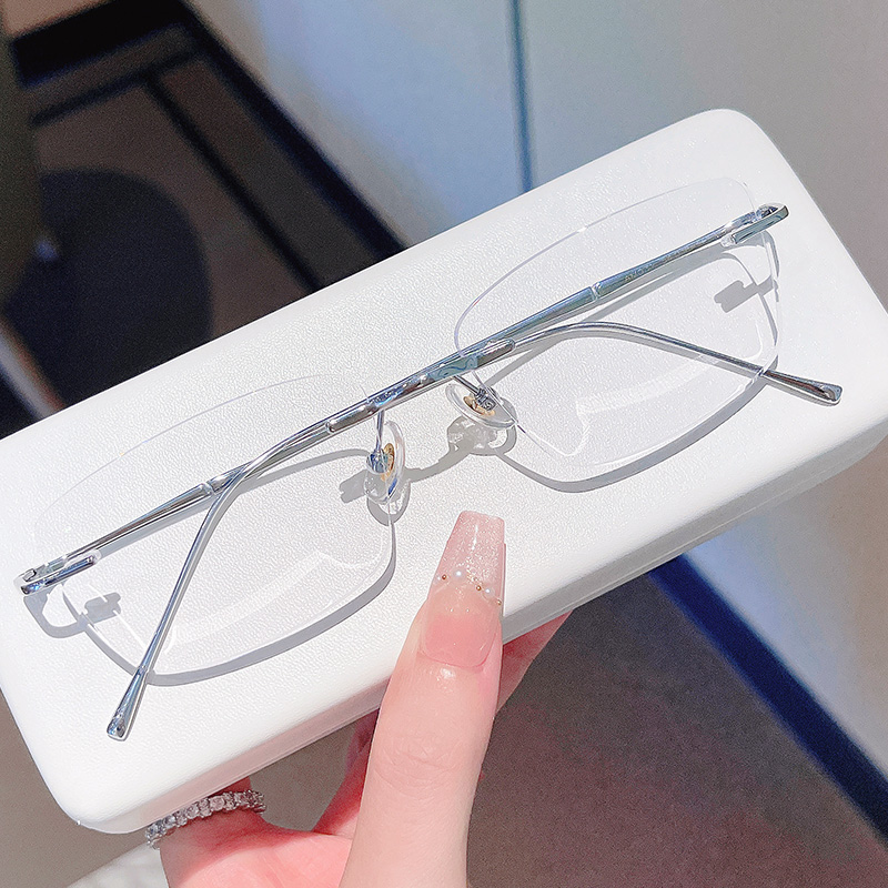 3-露思同款无框眼镜女高级感无边框纯欲近视眼镜防蓝光超轻配度数