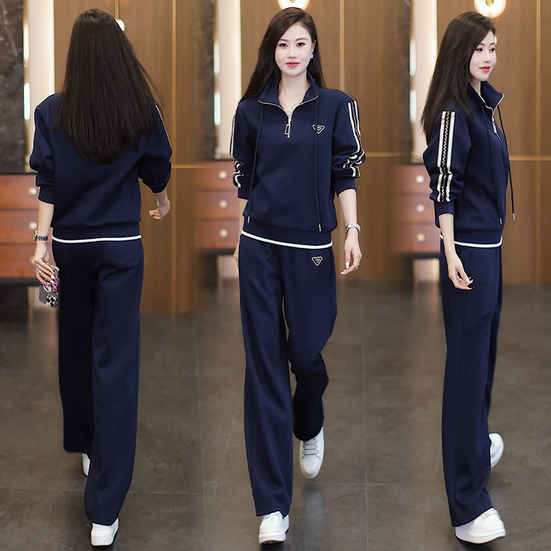 NSY 运动套装女装2025秋新款爆款休闲时尚减龄宽松显瘦长裤两件套