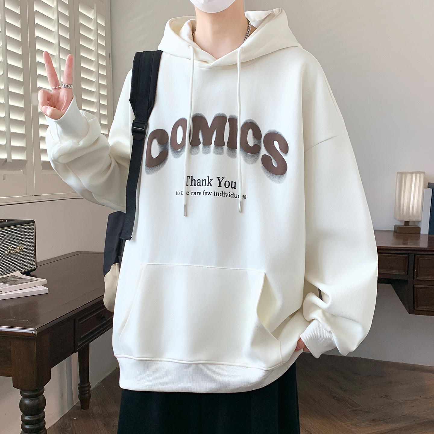 春秋季新款连帽卫衣男孩初中学生潮流休闲外套青少年帅气大童上衣