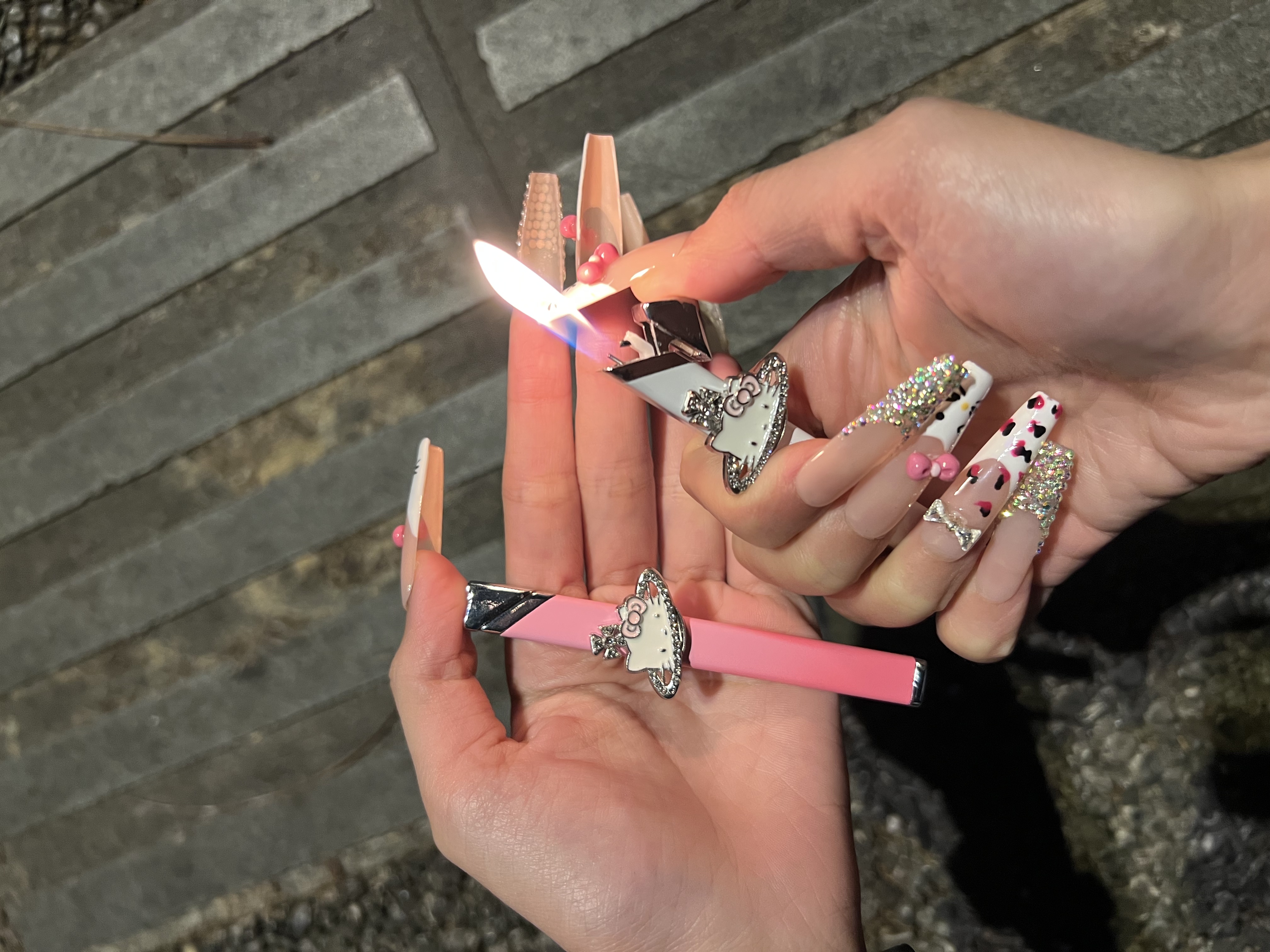 (KS手作）手作高颜值kt猫金属小细条打火机适合男女送礼