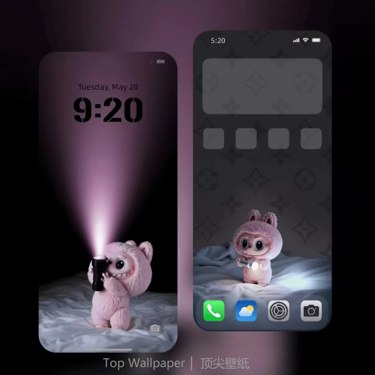 粉光隐藏款|粉色Labubul高清动态壁纸照亮时间系列安卓苹果