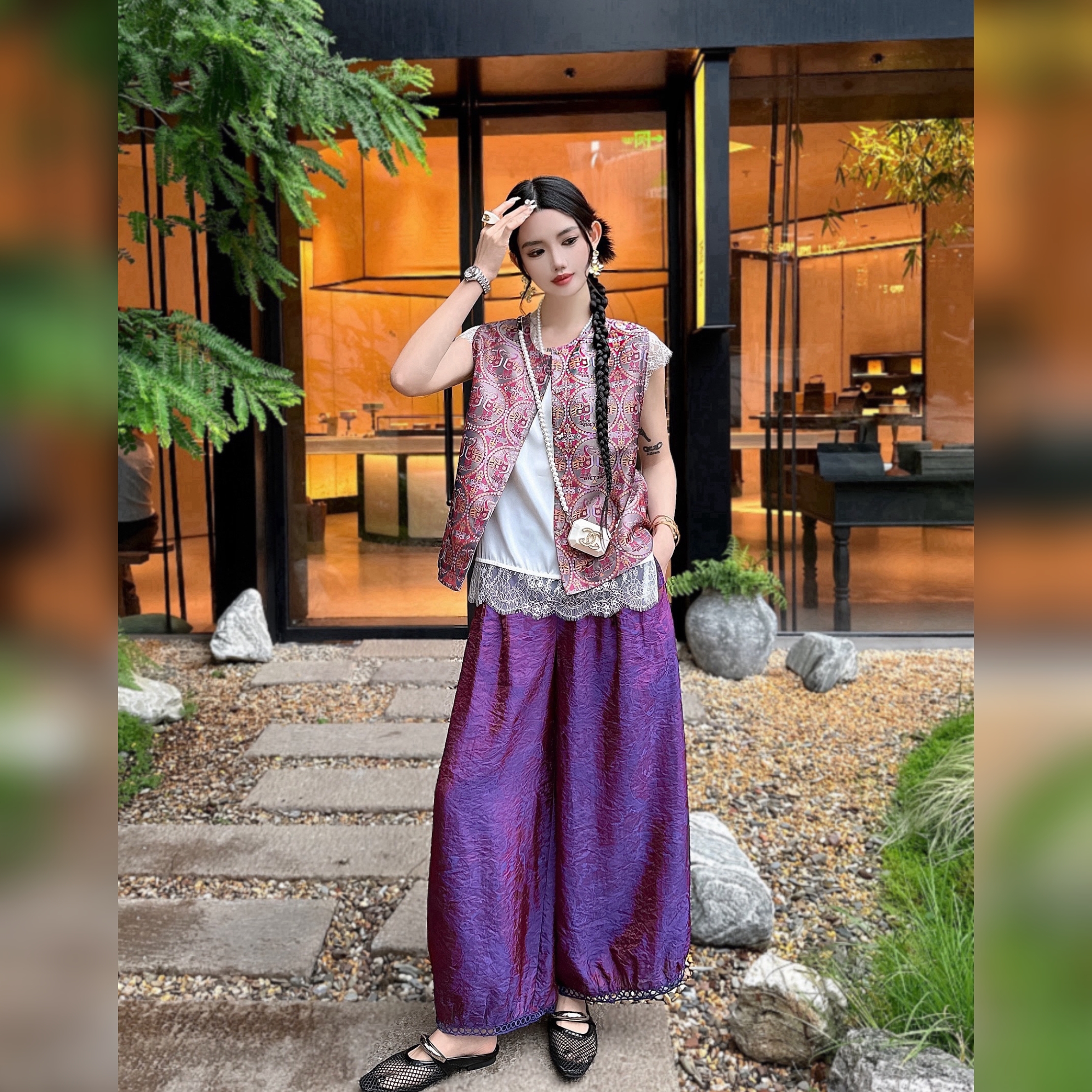 【联珠对雁】新款高定幻彩蜀锦新中式国风马甲上衣