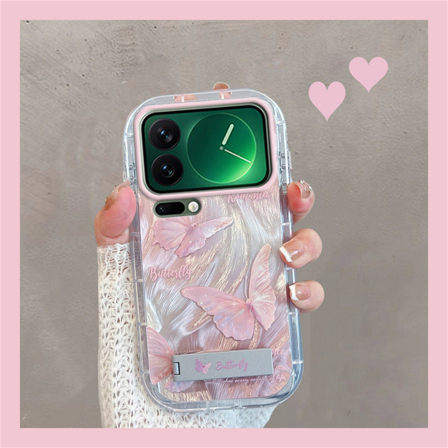 适用于小米17pro手机壳17promax新款xiaomi蝴蝶女por全包防摔支架