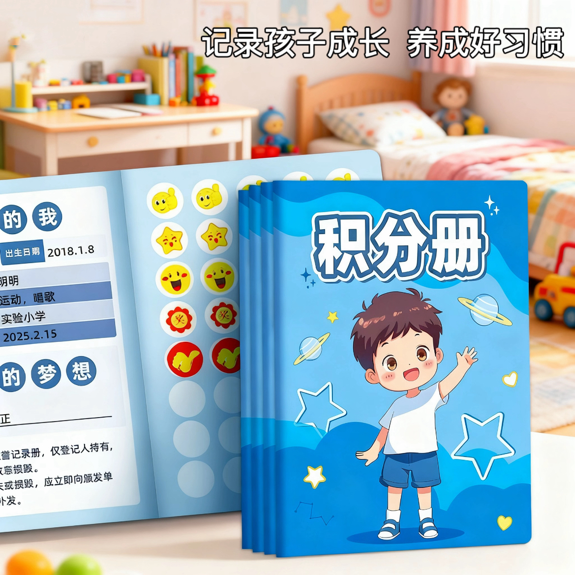 积分册奖励贴纸每天激励孩子幼儿园奖励小红花贴纸好习惯集章卡