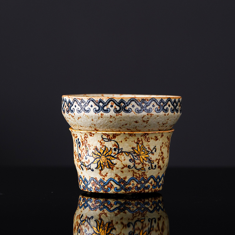 予迟器【缠枝莲青花】茶漏高档茶滤公道杯一体滤茶器过滤网分茶器