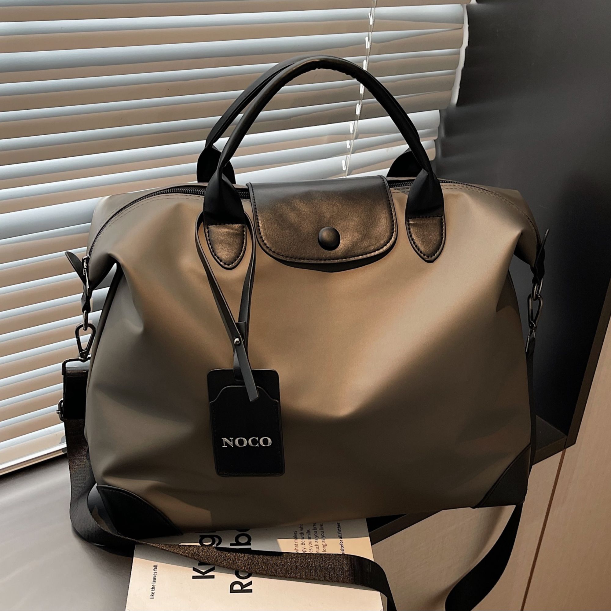 北尹嘉木简约轻便旅行包大容量单肩手提大包包行李包旅行袋登机包