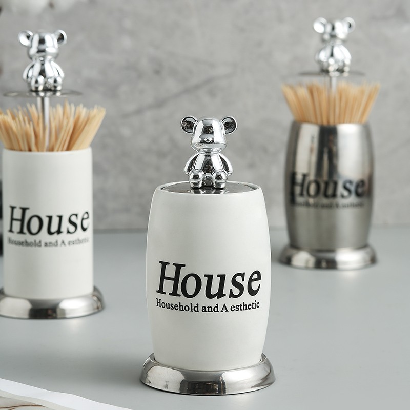 德国进口工艺不锈钢牙签盒家用新款按压式牙签筒高颜值自动弹出牙