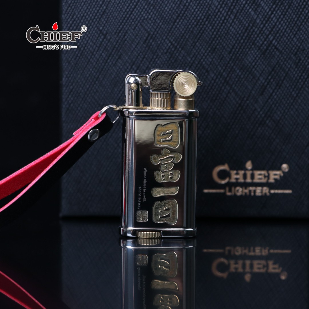 CHIEF/首领限量超薄双面创意时尚挂件高颜值迷你的抬臂煤油打火机