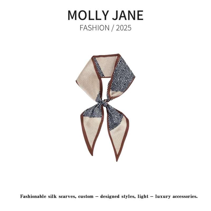 木槿芸【千鸟格】轻奢百搭款新款老钱风配饰装饰围巾长条丝巾SJ-139