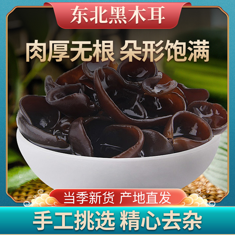 东北黑木耳秋木耳肉厚无根软糯小碗耳500克一袋(支持试吃50克)