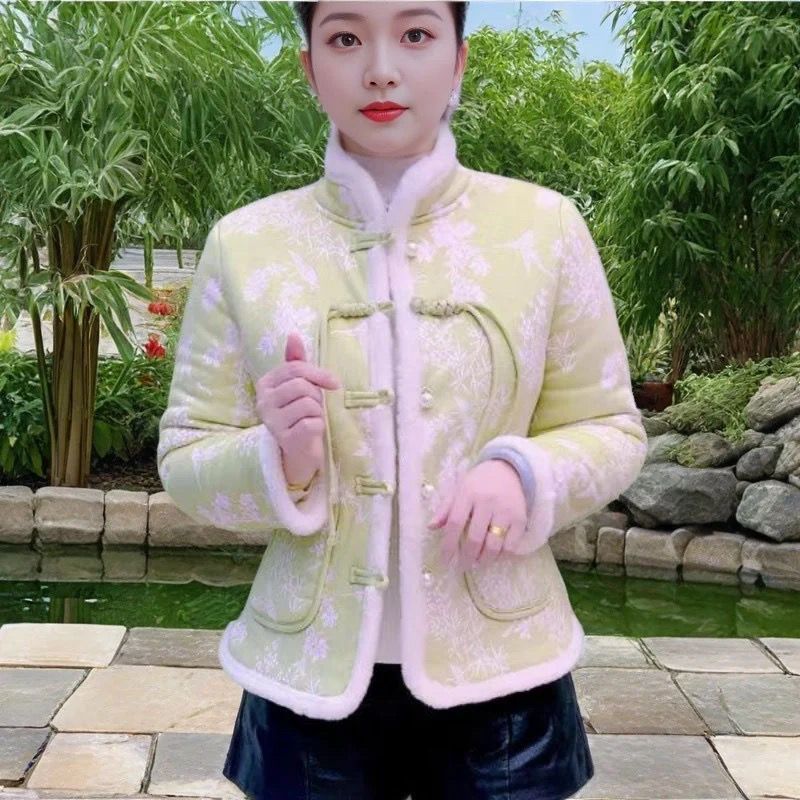 潮流棉服外套加绒加厚棉衣中式复古国风保暖盘扣新款冬季棉服外套