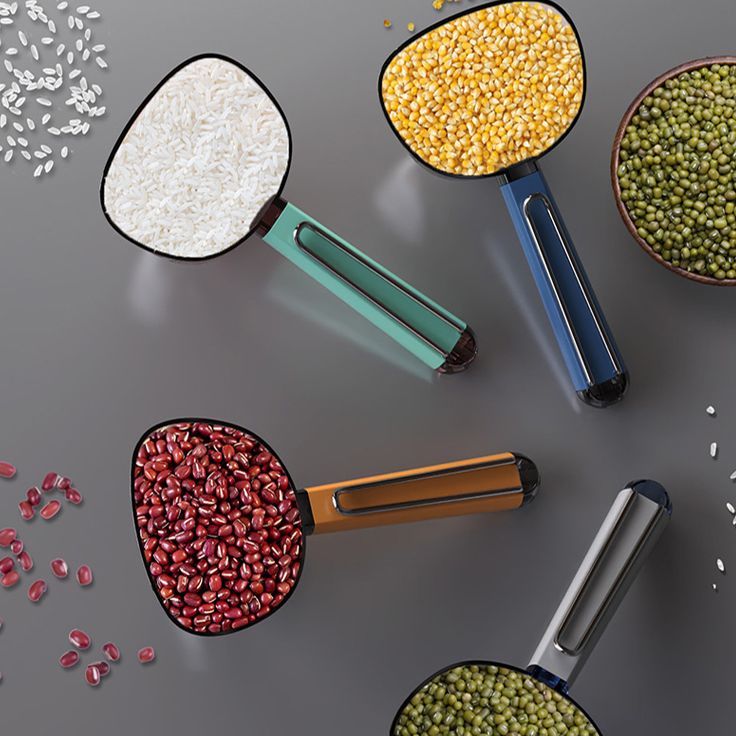 新疆包邮乌市直发舀米勺多功能家用厨房五谷杂粮勺子带封口夹挖面