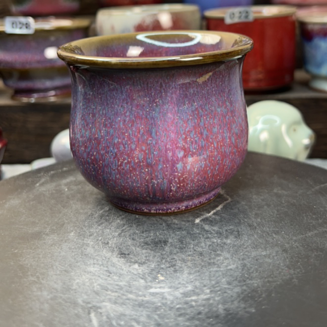 全手工紫色星空压手高脚缸杯一只主人杯纯手工陶瓷