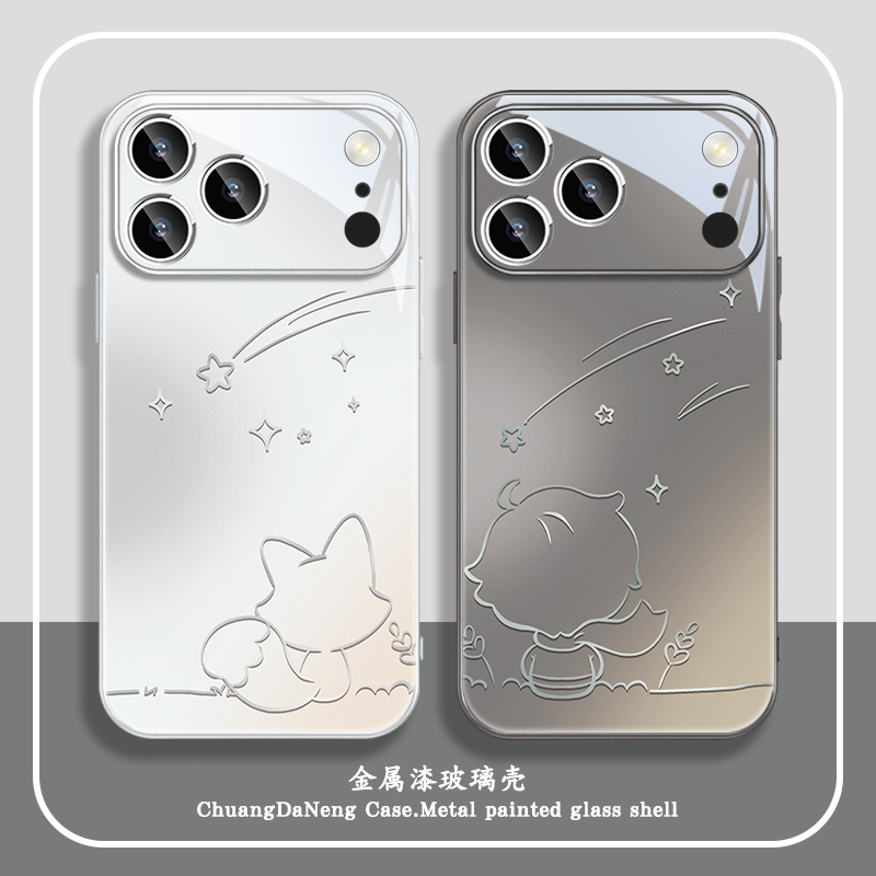 狐狸小王子适用苹果17promax手机壳16大视窗15情侣14pro新款13/12