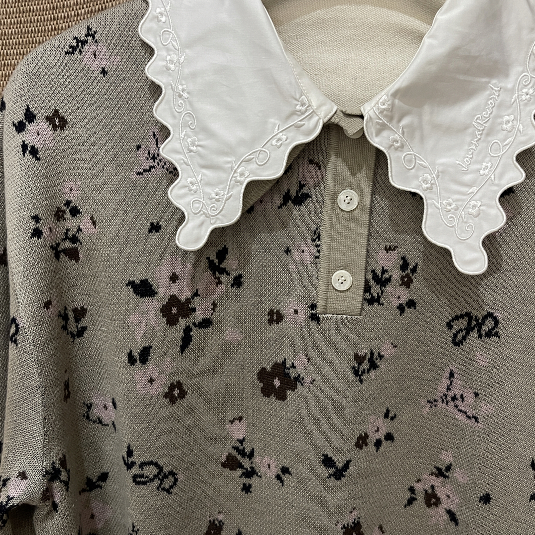 JR｜新款白色领子可脱卸毛衣120390