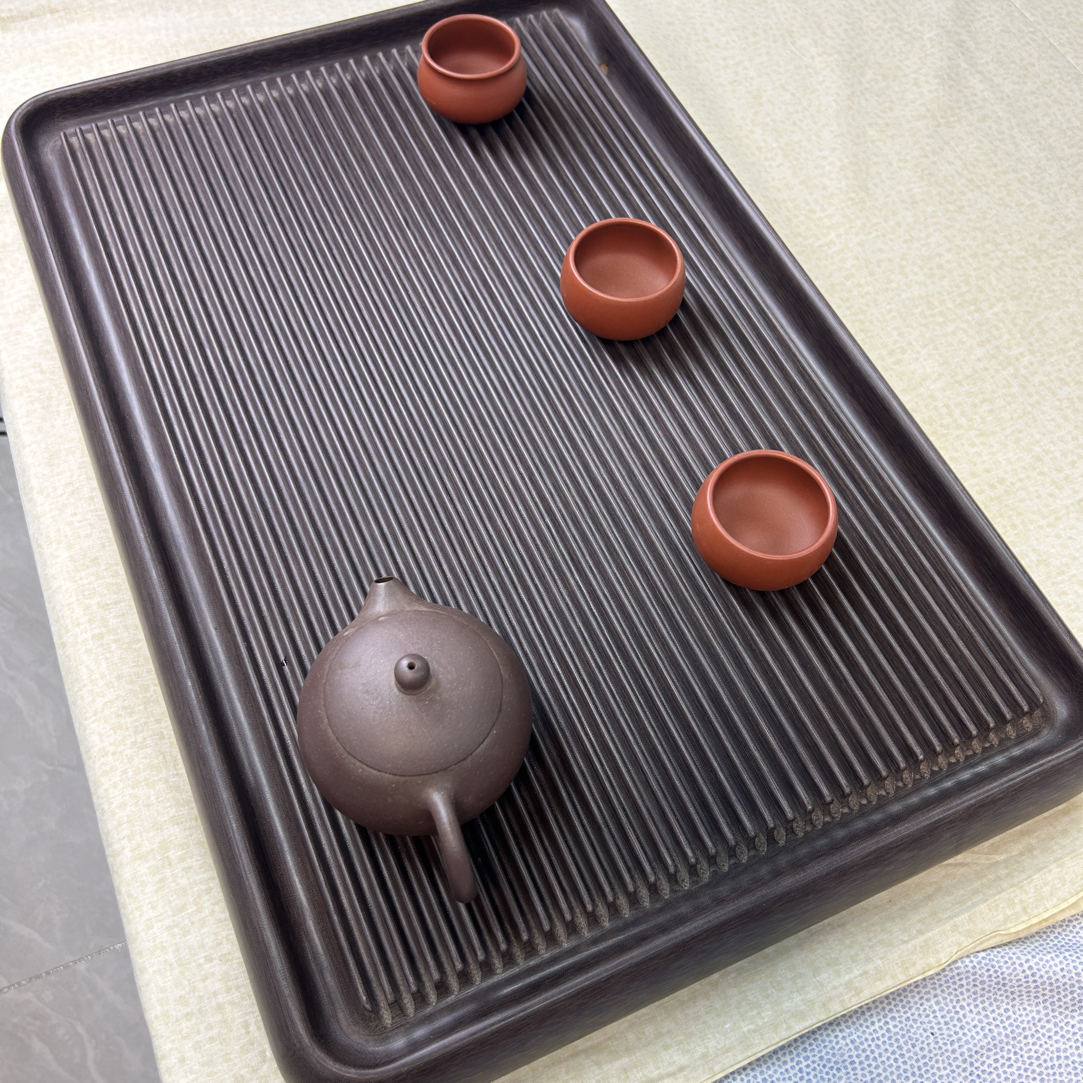 电木茶盘素盘无油无漆无蜡纯打磨紫檀色简约家用办公两用