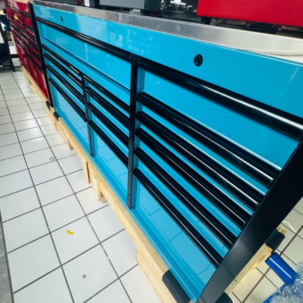 72寸15斗工具车不锈钢台面木头台面