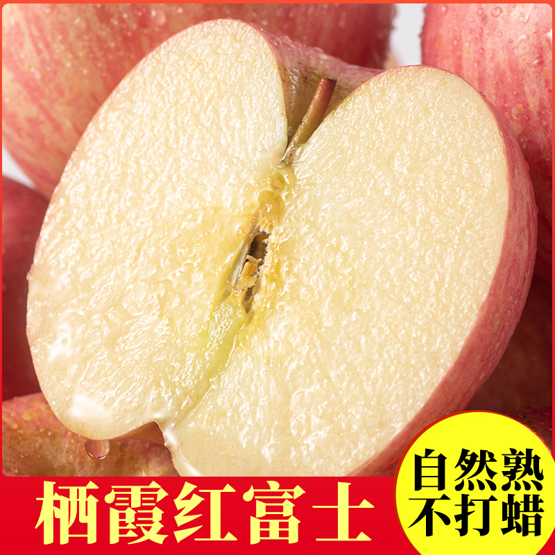烟台栖霞红富士苹果山东烟台苹果当季新果脆甜水果产地直发5斤