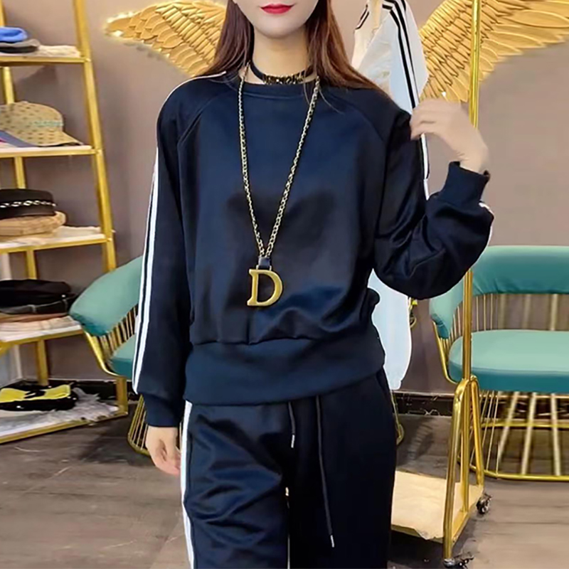 大码胖mm洋气显瘦套装女2026秋季新款长袖卫衣卫裤两件套高级感潮