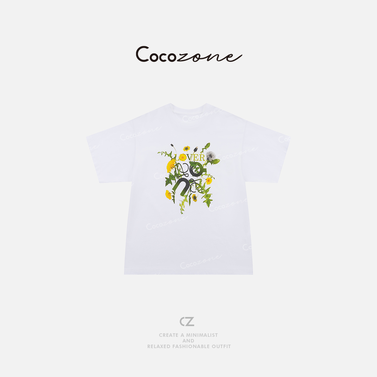 COCO ZONE 刘一一 “蒲公英”100棉圆领简约贴合T恤CD2A1289