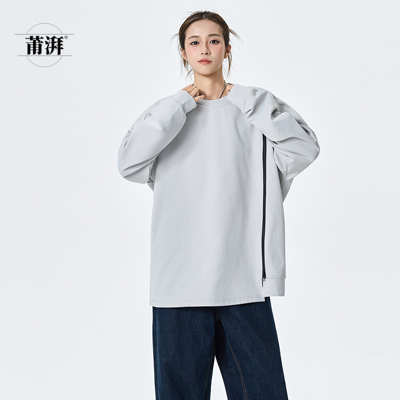 美式解构长袖卫衣男夏季2025年重磅硬挺cleanfit休闲宽松正肩卫衣