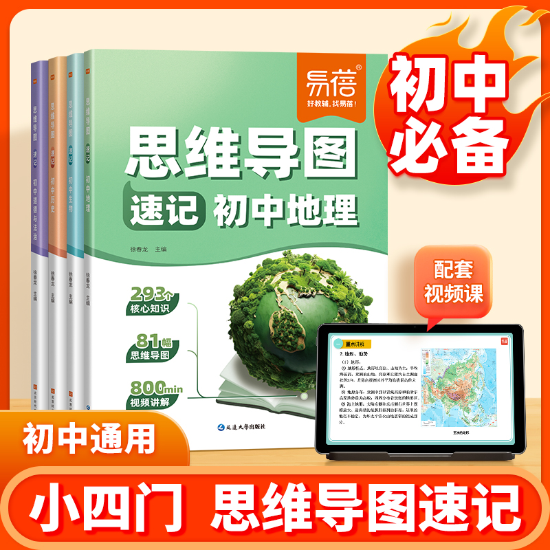 【易蓓】初中思维导图速记小四门地理生物历史道法