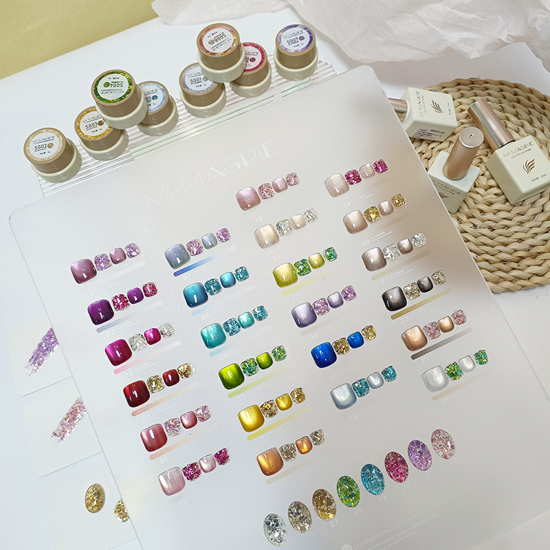 单瓶【缤纷独角兽】32色夏季双光鎏金玻璃珠镜面猫眼胶15ml甲油胶