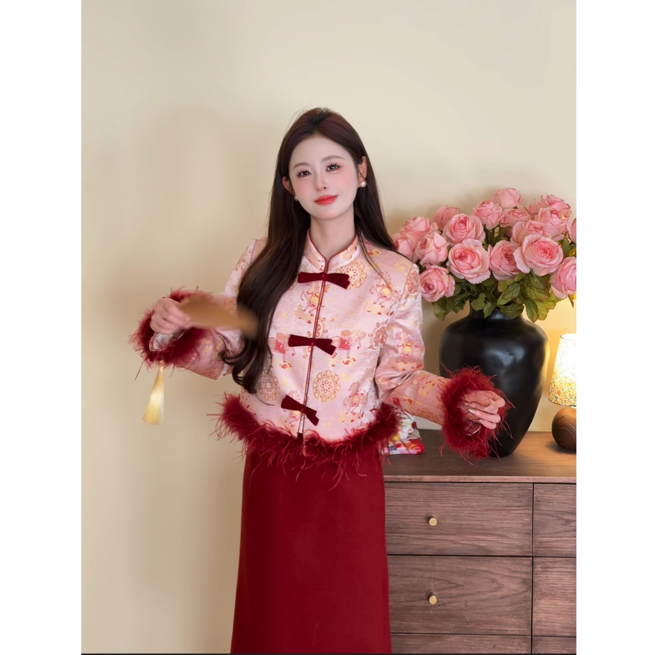 【马踏祥云-外套】<77>新中式马年提花羽绒外套XMZH11103