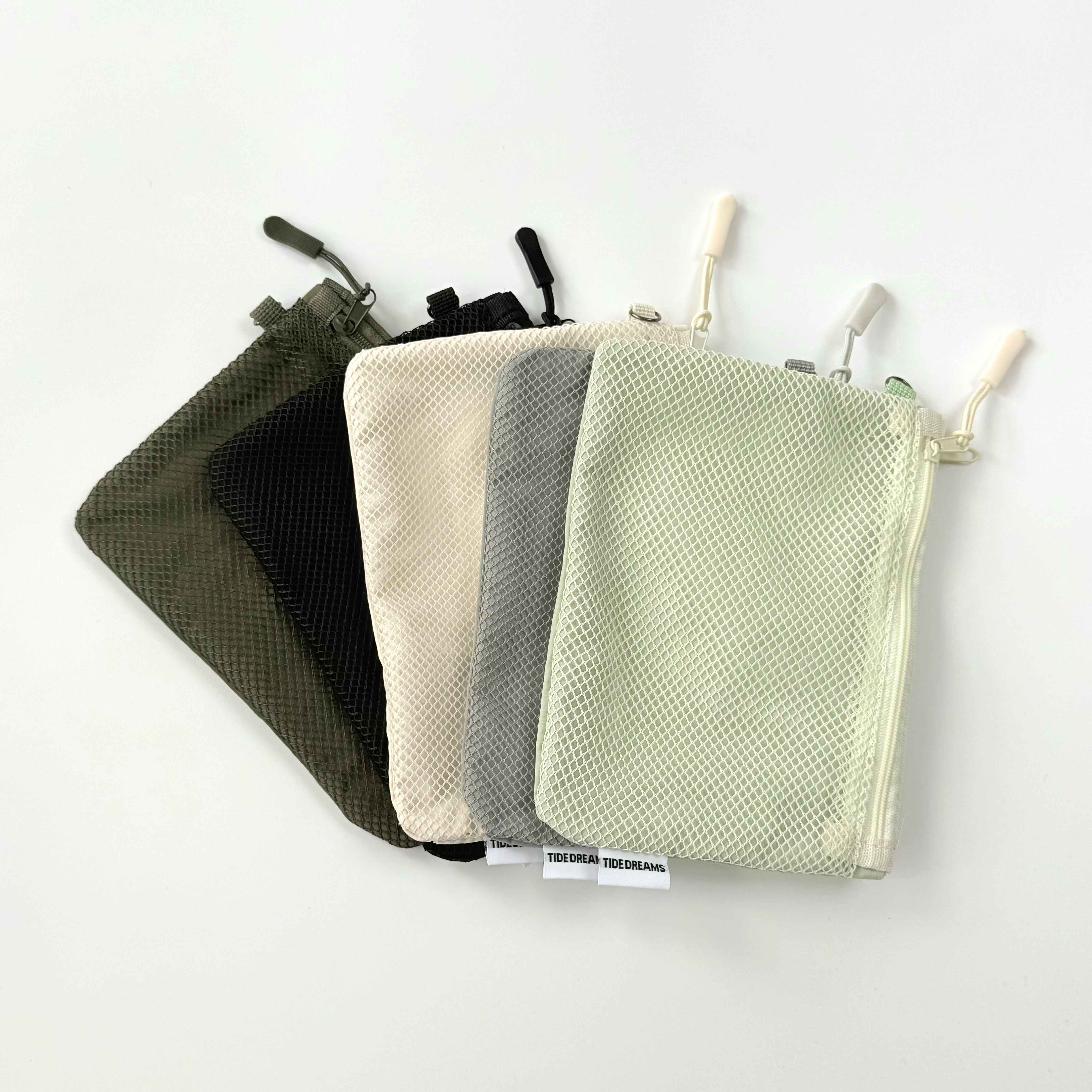 简约大号大容量双层网格手机口红化妆卡包耳机通勤防水便携收纳包