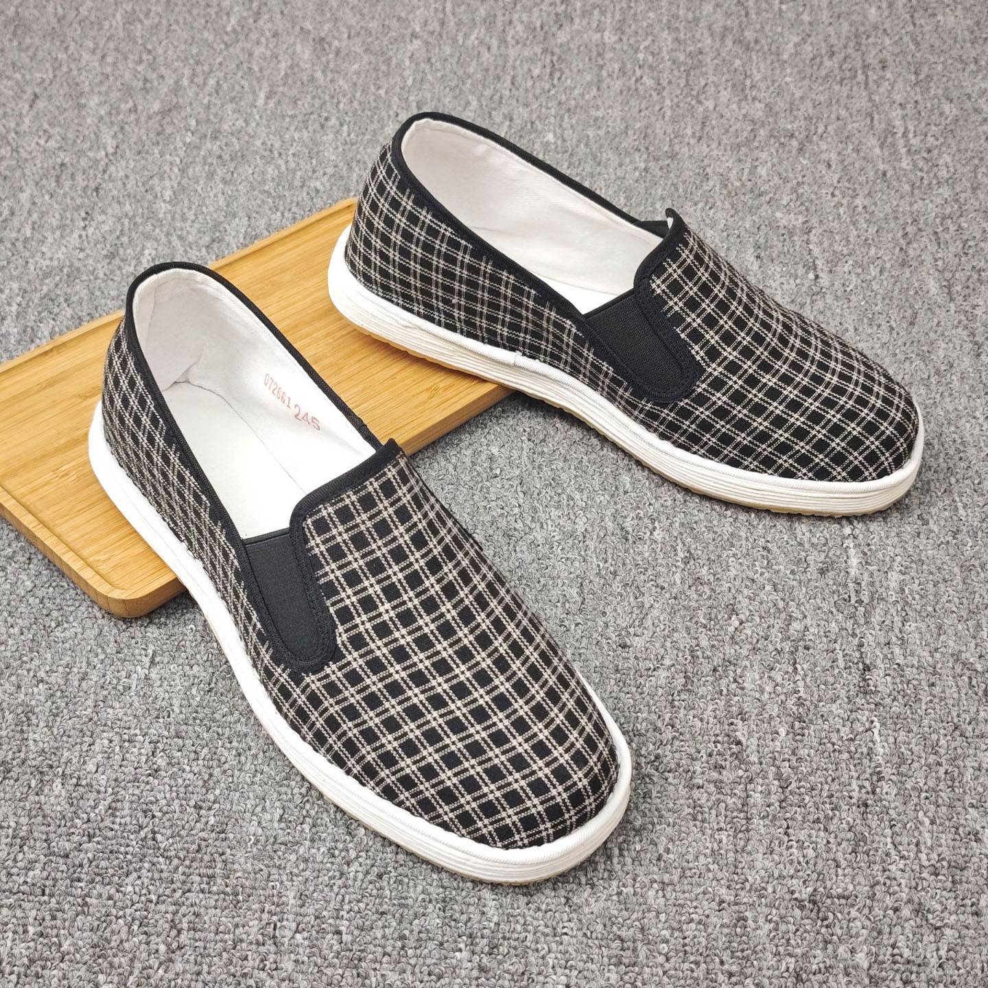 夏季透气养脚手工老北京布鞋千层厚平底软底圆头款一脚蹬开车男鞋