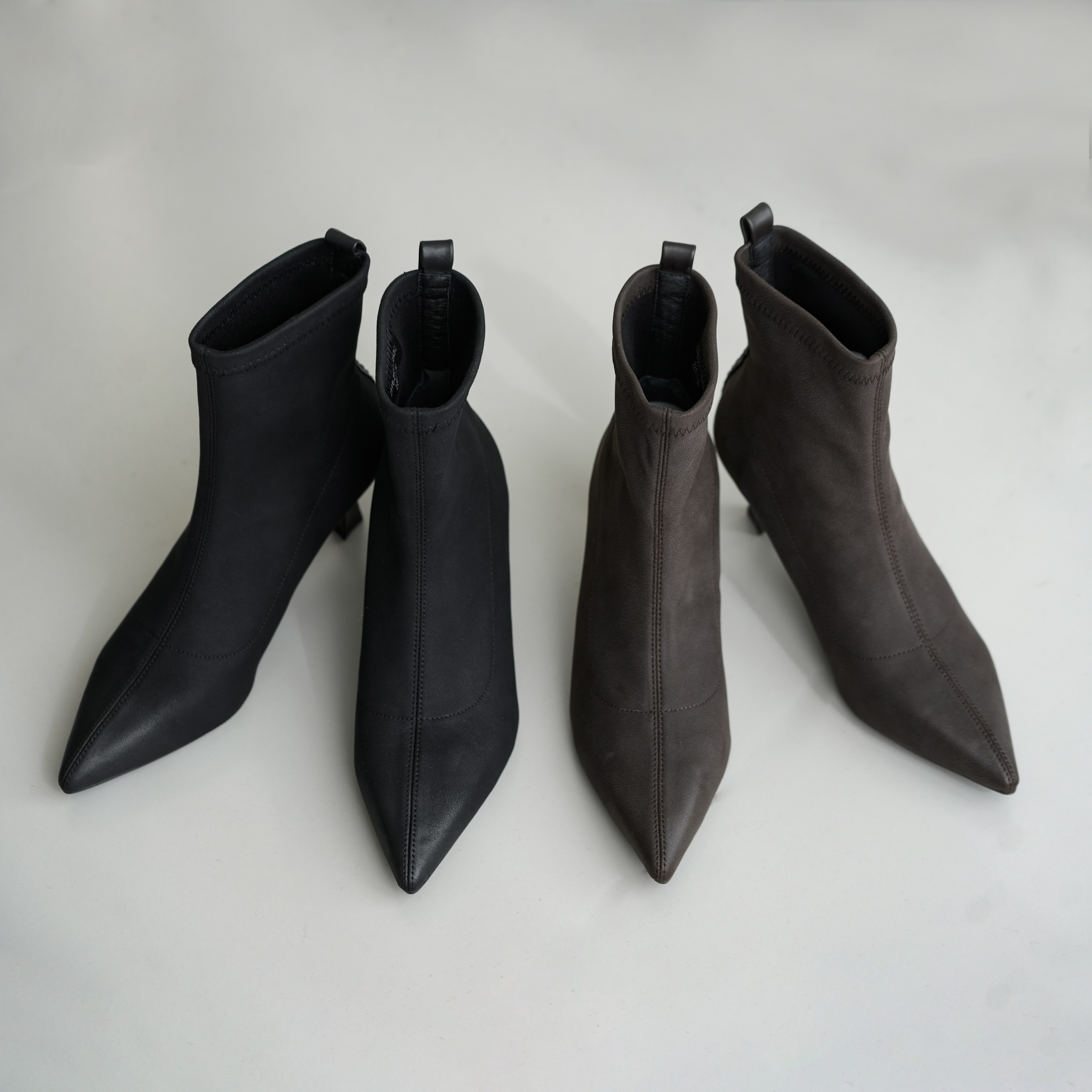 【寂风】Z·R上品屋 秋冬优雅高跟弹力绒尖头踝靴