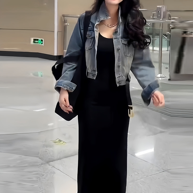 N038复古港风新款穿搭百搭休闲短款牛仔外套