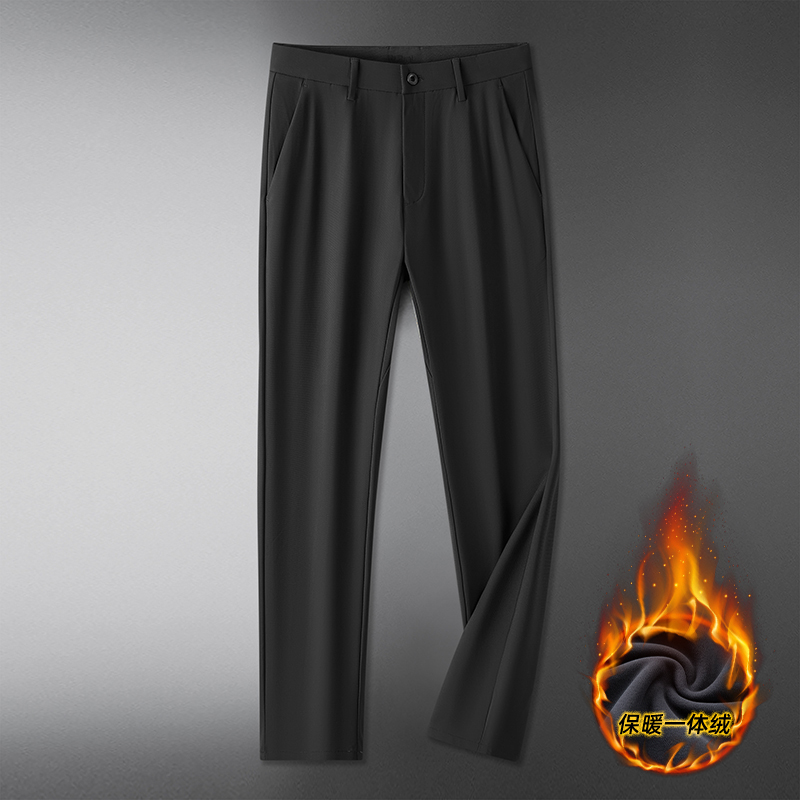 【郭有样大码男装】2025新款男士大码商务休闲弹力加绒保暖直筒西裤