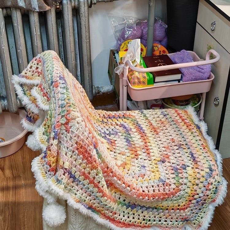 手工编织秋冬第一条盖毯毛线钩针DIY材料包自织毛毯送女友闺蜜礼