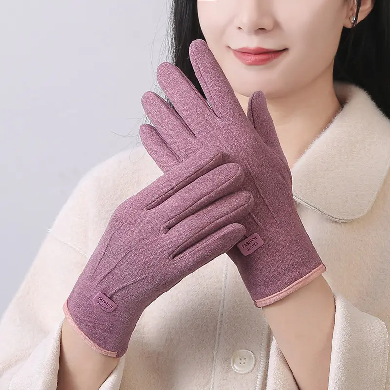 2025年骑车秋冬手套户外保暖加绒防寒骑行男女手指可触屏防滑防寒