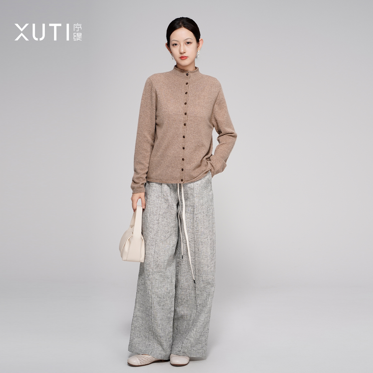 序缇『秋日集』新中式100%山羊绒针织开衫女秋季新款上衣J36-20922