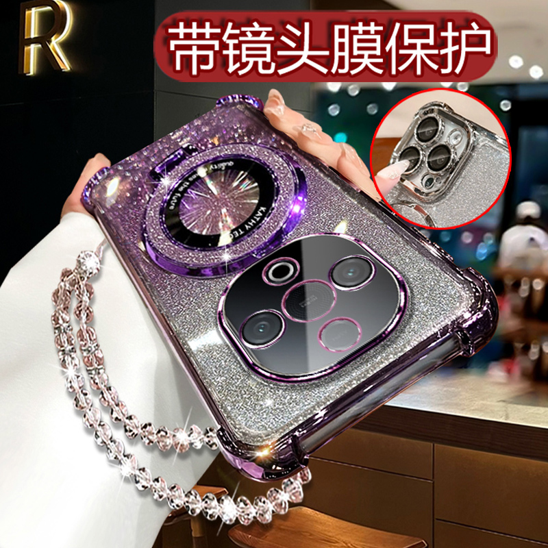 适用vivoY300c手机壳5G新款女潮Vivoy300c全包镜头V2435A闪粉软壳