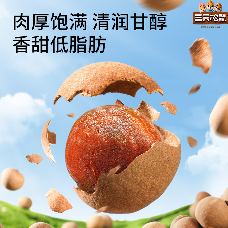 三只松鼠_桂圆干500g送礼龙眼干货非无核果干泡水喝休闲健幼兰朵