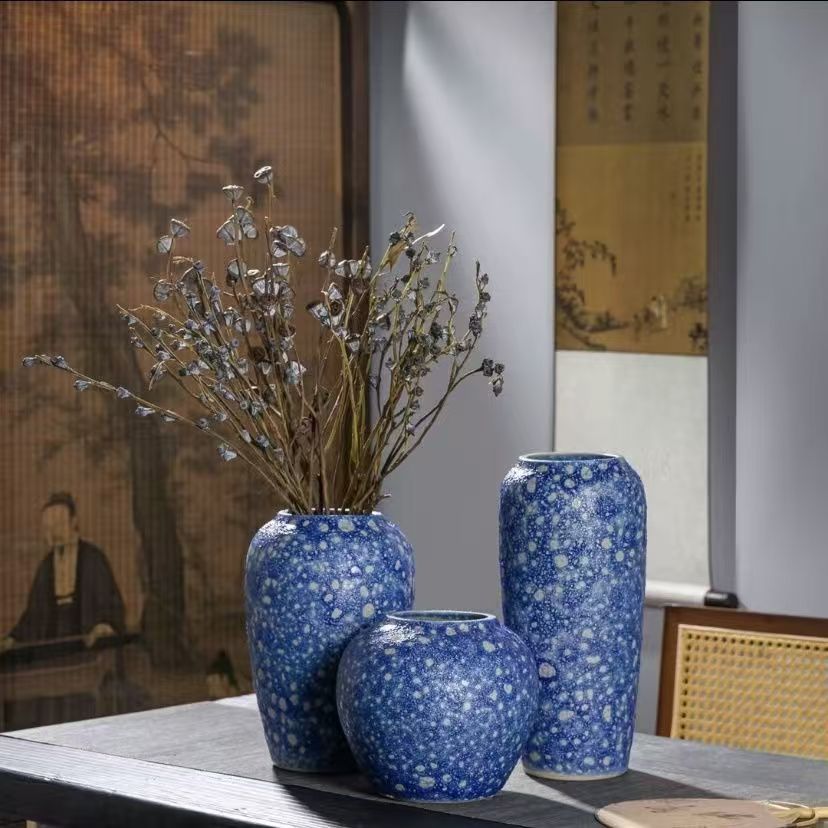 台面装饰花瓶特色釉景德镇插花鲜花花器手工花盆热卖百搭陶瓷花瓶