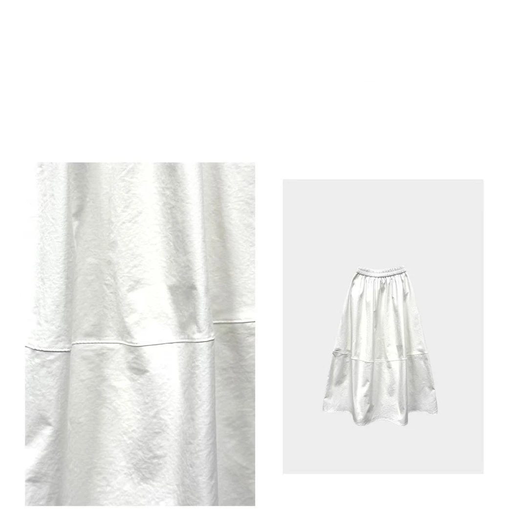 “丽莎学姐”春夏时尚新款女中长半身摆裙修身遮胯显瘦纯色