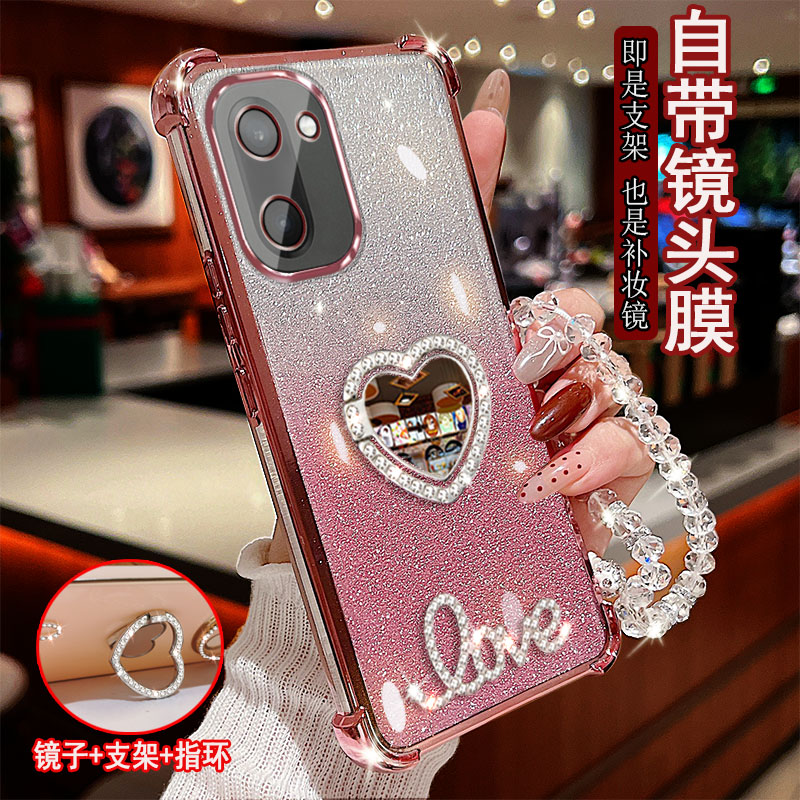 适用一加ace6t手机壳PLR110镶钻指环支架防摔保护套镜头全包潮