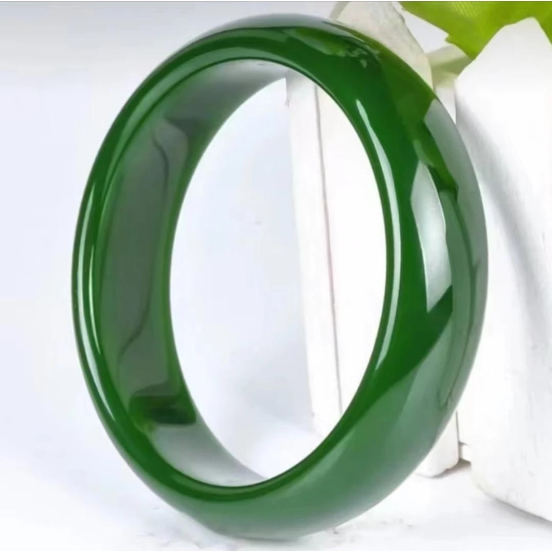 非金属玻璃手镯 爆款精美时尚百搭冰透菠菜绿气质美人镯绿色碧绿