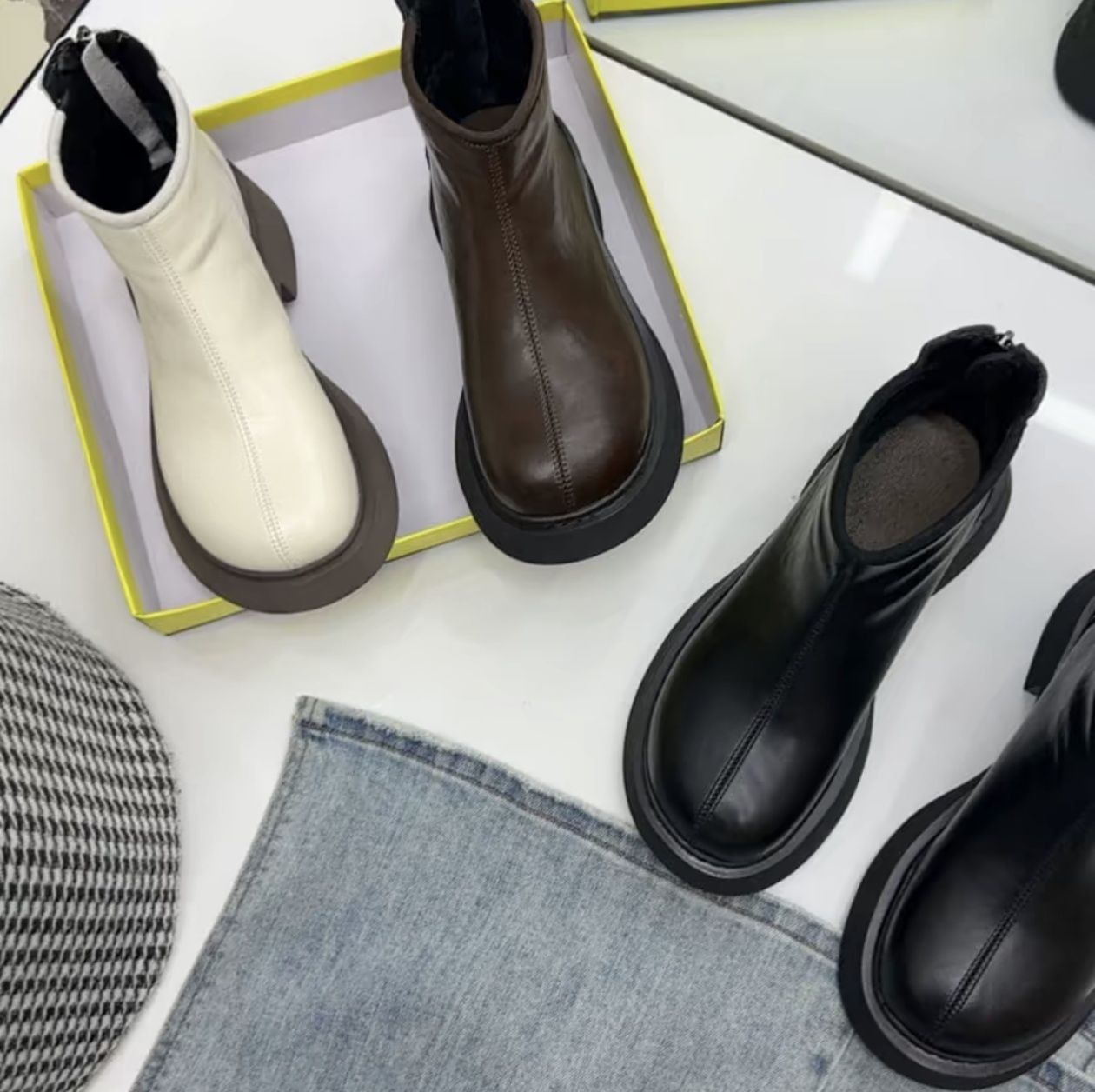 法式女平底二棉秋短靴休闲瘦瘦靴时尚弹力英伦风简约9009-1