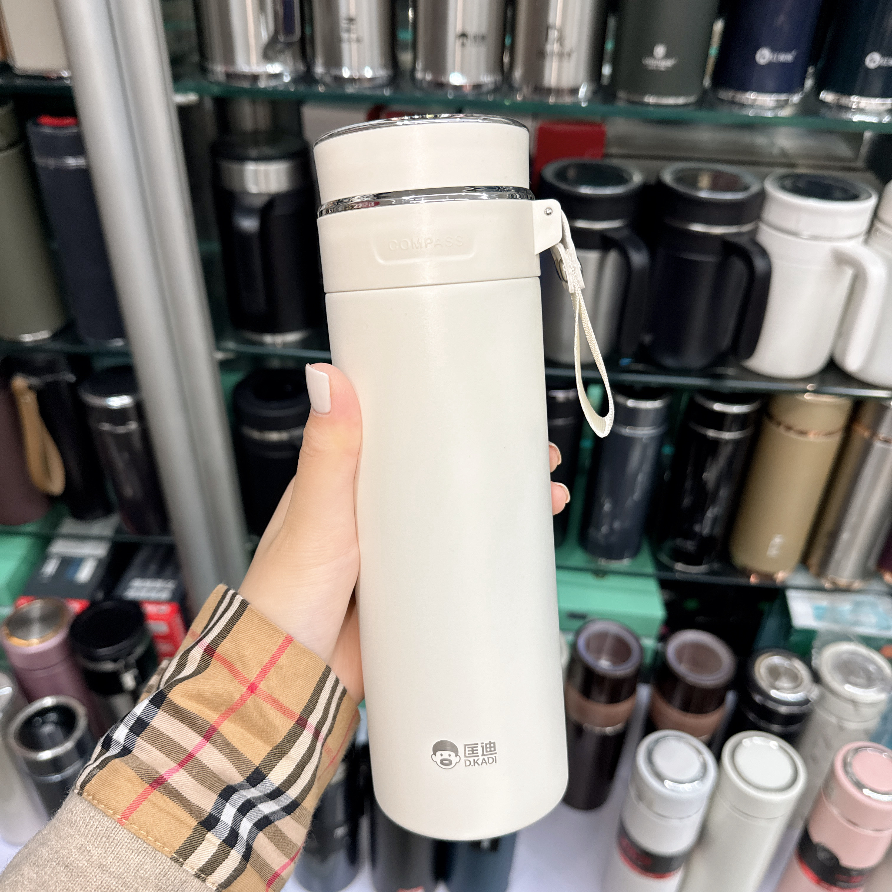 匡迪316不锈钢保温杯男款高档商务水杯高颜值提绳便携大容量杯子