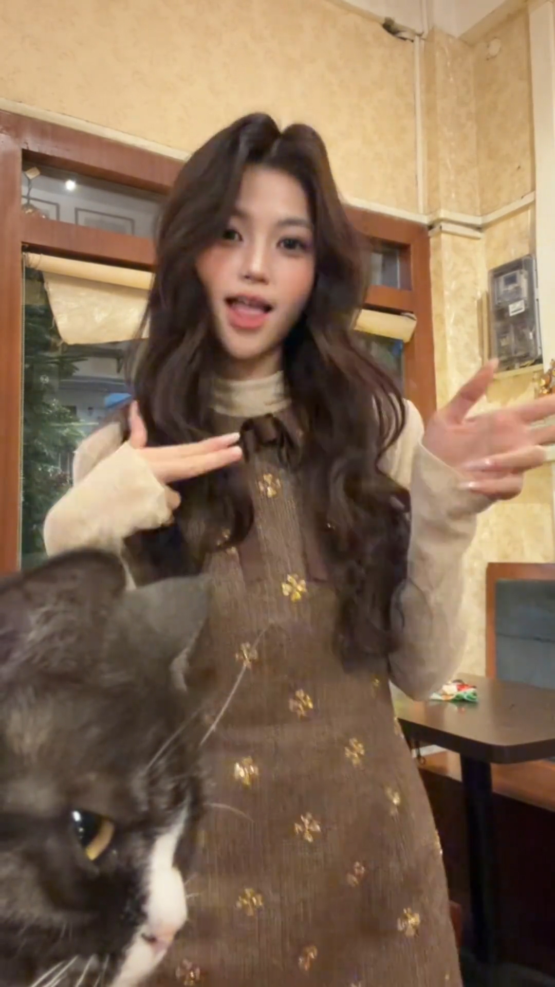 法式气质叠穿名媛千金风背心连衣裙女装2025秋冬新款圣诞新年套装