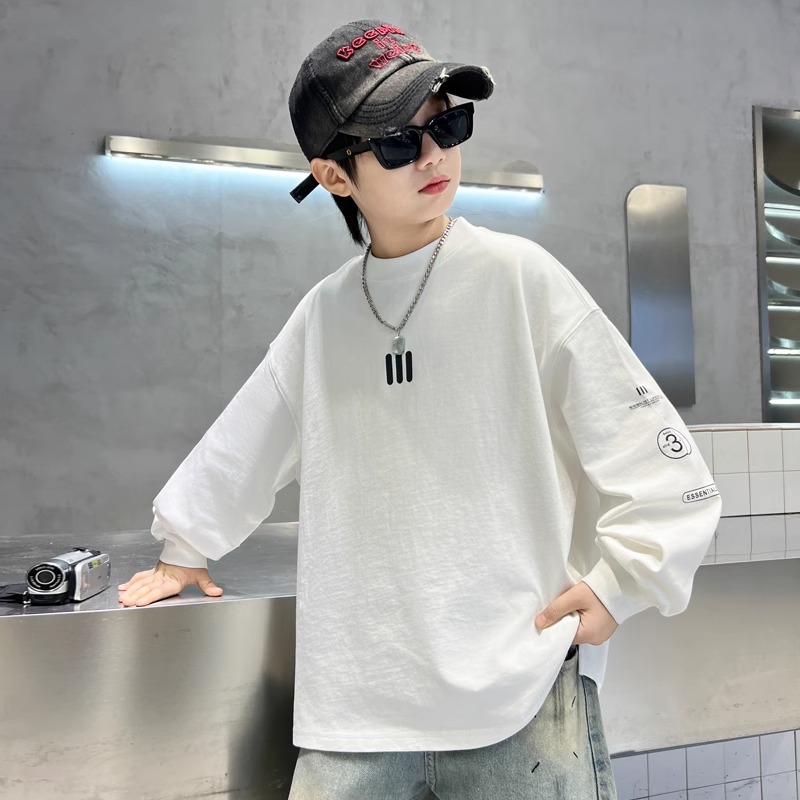 男童长袖t恤春秋款2025新款儿童秋装薄款上衣打底衫中大童秋季潮T