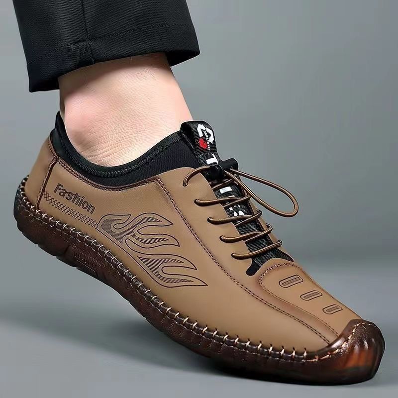 【真皮牛皮】特价处理皮鞋厚底防滑商务防臭男款男士鞋子一脚蹬软