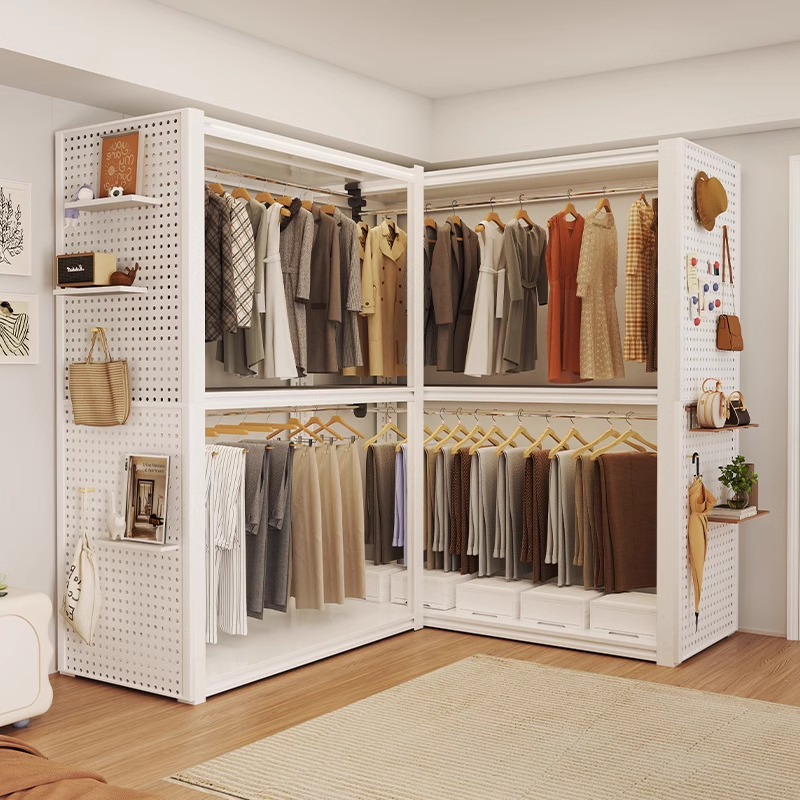 开放式衣柜防尘衣柜货架式衣柜组合衣柜卧室家用简易衣柜转角衣柜