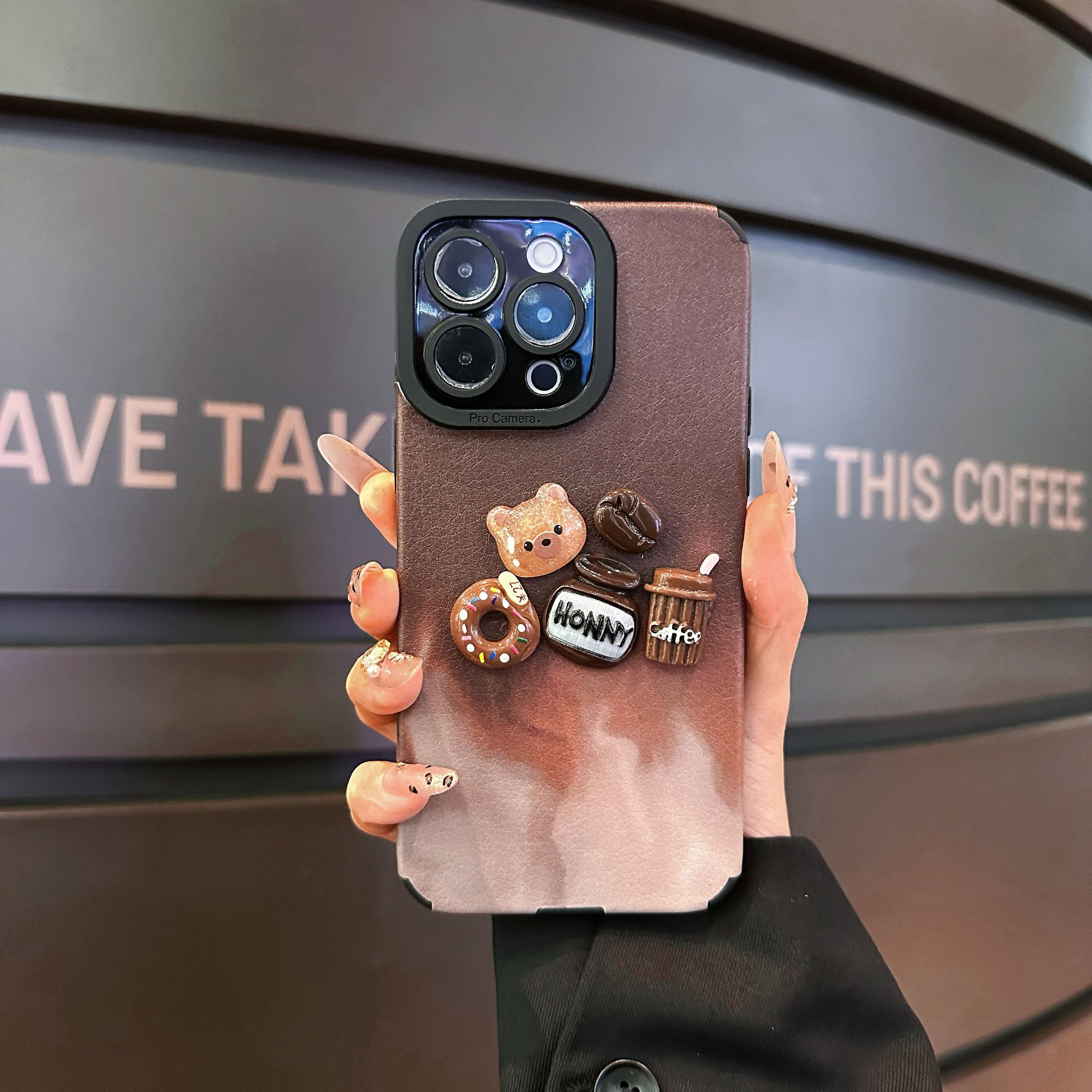 适用【苹果/oppo/华为/vivo/小米】咖啡小熊创意ins风网红手机壳女