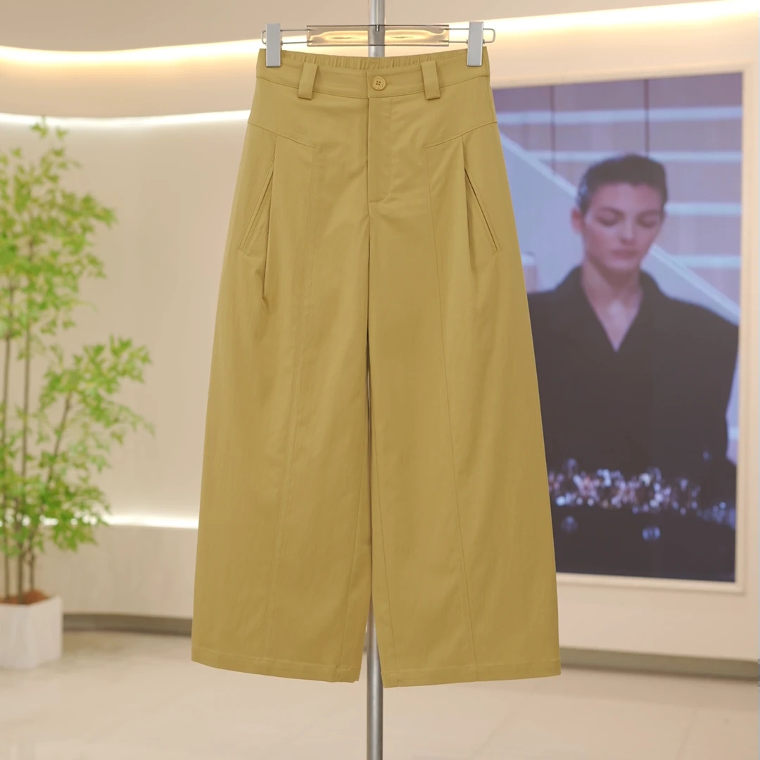 薄款阔腿裤时尚夏季新款百搭高腰显瘦松紧腰宽松直筒裤休闲裤子女